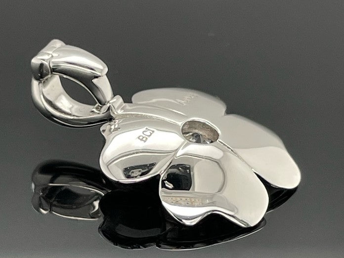 CLIP ANHÄNGER AUS 925/- SILBER RHODINIERT MIT ZIRKON (CA. 0,70 ct.)