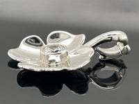 CLIP ANHÄNGER AUS 925/- SILBER RHODINIERT MIT ZIRKON (CA. 0,70 ct.)
