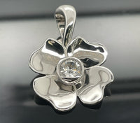 CLIP ANHÄNGER AUS 925/- SILBER RHODINIERT MIT ZIRKON (CA. 0,70 ct.)