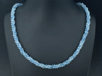 COLLIER 925/- SILBER VERGOLDET MIT AQUAMARIN