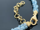 COLLIER 925/- SILBER VERGOLDET MIT AQUAMARIN