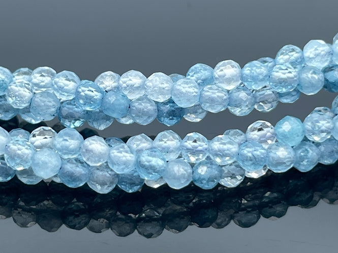 COLLIER 925/- SILBER VERGOLDET MIT AQUAMARIN