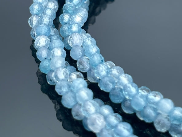 COLLIER 925/- SILBER VERGOLDET MIT AQUAMARIN