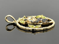 ANHÄNGER AUS 925/- SILBER VERGOLDET MIT PERIDOT, SPINELL & ZIRKON