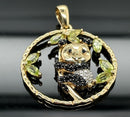 ANHÄNGER AUS 925/- SILBER VERGOLDET MIT PERIDOT, SPINELL & ZIRKON