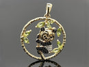 ANHÄNGER AUS 925/- SILBER VERGOLDET MIT PERIDOT, SPINELL & ZIRKON