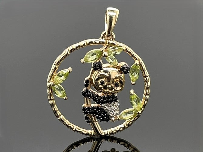 ANHÄNGER AUS 925/- SILBER VERGOLDET MIT PERIDOT, SPINELL & ZIRKON