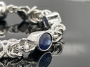 ARMBAND 925/-SILBER RHODINIERT MIT SAMBIA SAPHIR