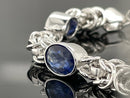 ARMBAND 925/-SILBER RHODINIERT MIT SAMBIA SAPHIR