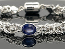 ARMBAND 925/-SILBER RHODINIERT MIT SAMBIA SAPHIR