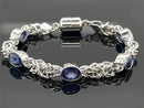 ARMBAND 925/-SILBER RHODINIERT MIT SAMBIA SAPHIR