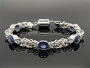 ARMBAND 925/-SILBER RHODINIERT MIT SAMBIA SAPHIR