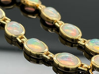 ARMBAND AUS 925/- SILBER VERGOLDER MIT ÄTHIOP.OPAL