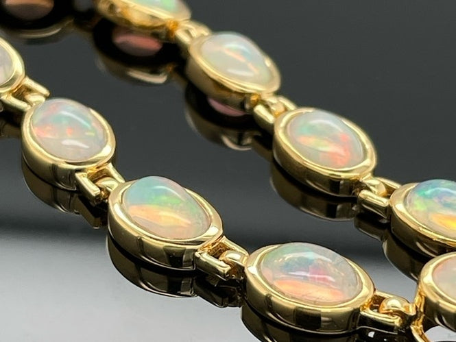 ARMBAND AUS 925/- SILBER VERGOLDER MIT ÄTHIOP.OPAL