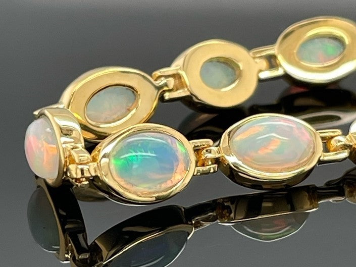 ARMBAND AUS 925/- SILBER VERGOLDER MIT ÄTHIOP.OPAL