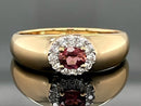 RING AUS 925/- SILBER VERGOLDET MIT PINK TURMALIN & ZIRKON