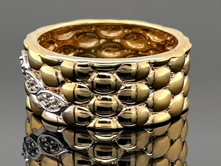 RING AUS 925/- SILBER VERGOLDET MIT WEIßTOPAS