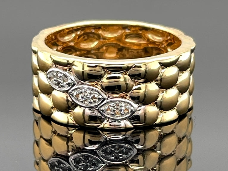 RING AUS 925/- SILBER VERGOLDET MIT WEIßTOPAS