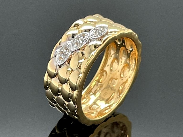 RING AUS 925/- SILBER VERGOLDET MIT WEIßTOPAS