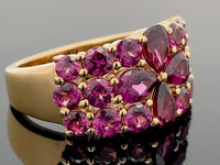 RING AUS 925/- SILBER VERGOLDET MIT RHODOLITH