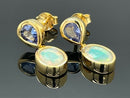 OHRSTECKER AUS 925/- SILBER VERGOLDET MIT TANSANIT & ÄTHIOP.OPAL
