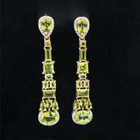 OHRSTECKER AUS 925/- SILBER VERGOLDET MIT PERIDOT & WEIßTOPAS
