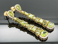 OHRSTECKER AUS 925/- SILBER VERGOLDET MIT PERIDOT & WEIßTOPAS