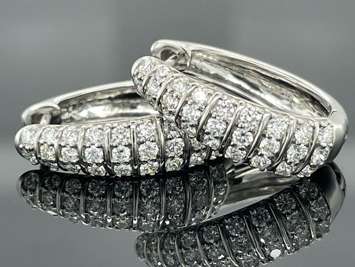 CREOLEN AUS 950/- PLATIN MIT BRILLANT SI1 (ges. ca.0,75 ct.)