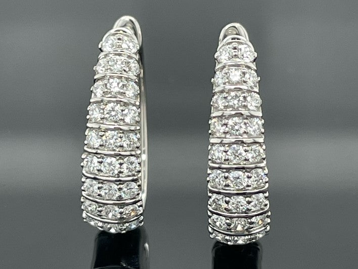CREOLEN AUS 950/- PLATIN MIT BRILLANT SI1 (ges. ca.0,75 ct.)