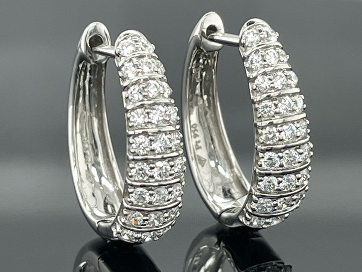 CREOLEN AUS 950/- PLATIN MIT BRILLANT SI1 (ges. ca.0,75 ct.)