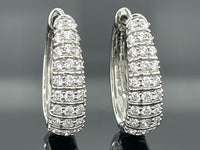 CREOLEN AUS 950/- PLATIN MIT BRILLANT SI1 (ges. ca.0,75 ct.)