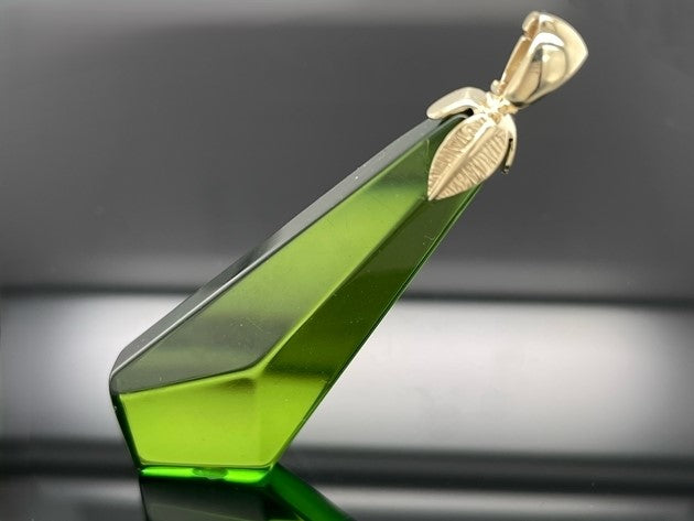 CLIP ANHÄNGER AUS 375/- GELBGOLD MIT BERNSTEIN (CA. 16,0 ct.)
