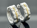 CREOLEN AUS 999/- PLATIN & 750/- GELBGOLD MIT BRILLANTEN LR (GES.CA.0,30 ct.)