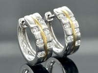 CREOLEN AUS 999/- PLATIN & 750/- GELBGOLD MIT BRILLANTEN LR (GES.CA.0,30 ct.)