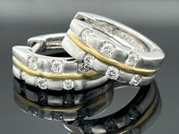 CREOLEN AUS 999/- PLATIN & 750/- GELBGOLD MIT BRILLANTEN LR (GES.CA.0,30 ct.)