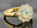 RING AUS 925/- SILBER VERGOLDET MIT ÄTHIOP. OPAL & ZIRKON