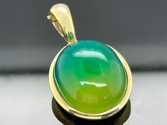 CLIP ANHÄNGER AUS 925/- SILBER VERGOLDET MIT KRISTALLOPAL BEH. (CA.3,90 ct.)