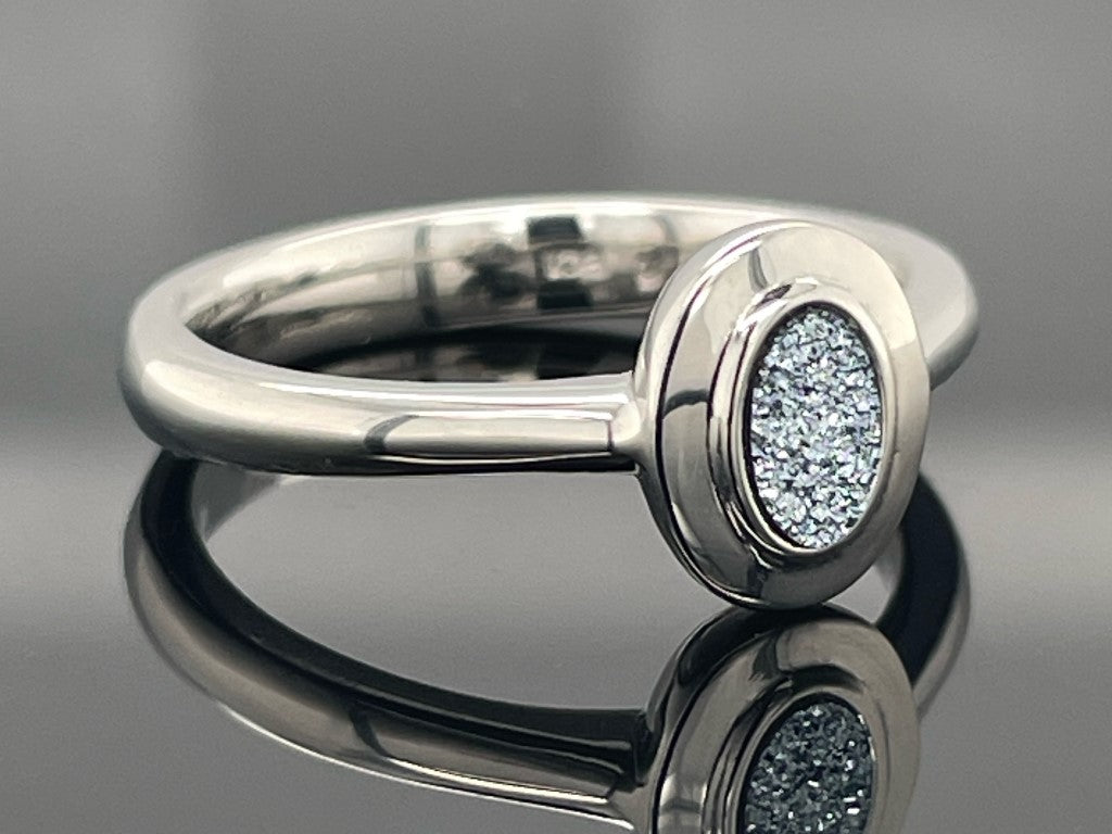 RING AUS 950/- PLATIN MIT OSMIUM