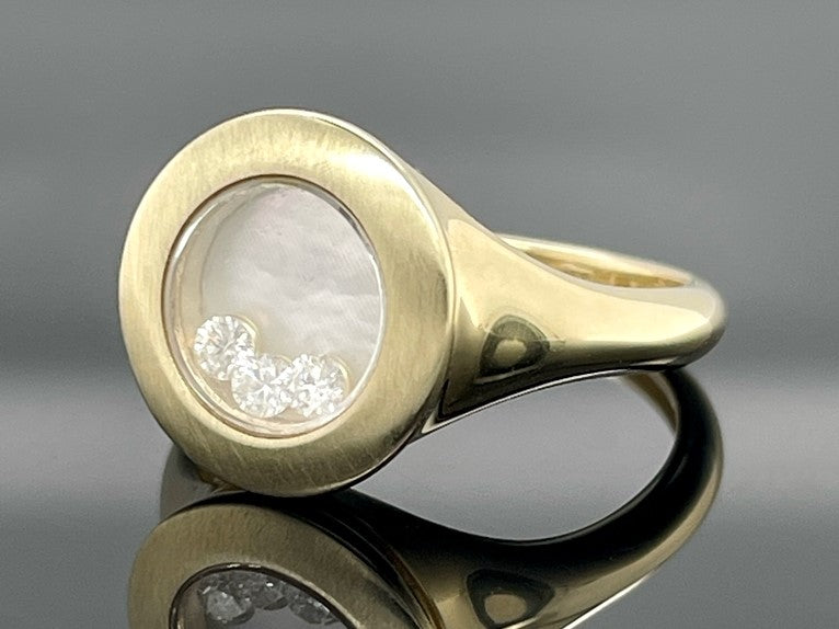 RING AUS 585/- GELBGOLD MIT BRILLANTEN (ges.ca. 0,12 ct.)