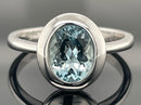 RING AUS 600/- PLATIN MIT SANTA MARIA AQUAMARIN (CA. 1,40 ct.)