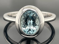 RING AUS 600/- PLATIN MIT SANTA MARIA AQUAMARIN (CA. 1,40 ct.)