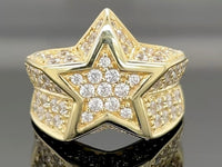 RING AUS 925/- SILBER GELBGOLDPLATTIERT MIT ZIRKONIA