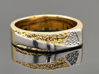 RING AUS 925/- SILBER BICOLOR MIT DIAMANTEN (GES. CA.0,06 ct.)