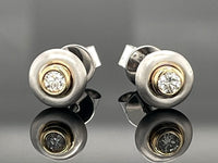 OHRSTECKER AUS 950/- PLATIN & 585/- GELBGOLD MIT BRILLANTEN (GES.CA.0,10 ct.)