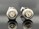 OHRSTECKER AUS 950/- PLATIN & 585/- GELBGOLD MIT BRILLANTEN (GES.CA.0,10 ct.)