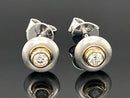 OHRSTECKER AUS 950/- PLATIN & 585/- GELBGOLD MIT BRILLANTEN (GES.CA.0,10 ct.)