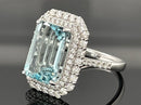 RING AUS 585/- WEIßGOLD MIT AQUAMARIN & BRILLANTEN SI1