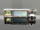 ANHÄNGER AUS 925/- SILBER RHODINIERT MIT MOSAIK & PERIDOT (GES. CA.9,30 ct.)