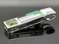 ANHÄNGER AUS 925/- SILBER RHODINIERT MIT MOSAIK & PERIDOT (GES. CA.9,30 ct.)