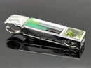 ANHÄNGER AUS 925/- SILBER RHODINIERT MIT MOSAIK & PERIDOT (GES. CA.9,30 ct.)